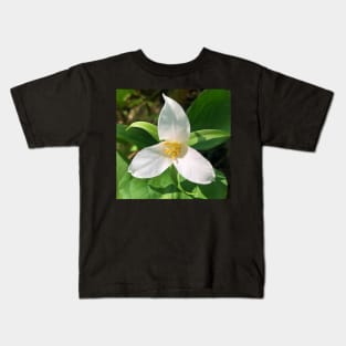 Forest Bathing with the Magical Spring Forest White Trillium Kids T-Shirt